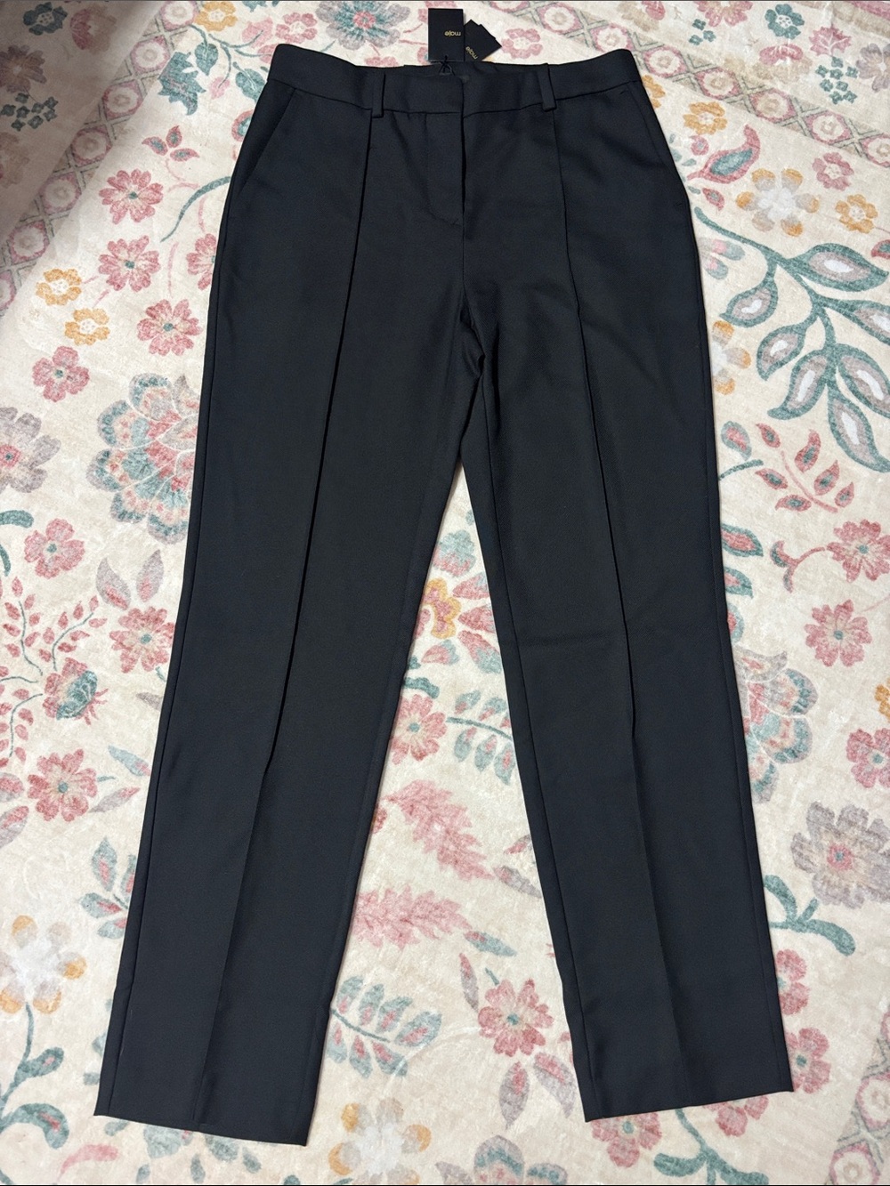 Maje Pilar Black Tailored Straight-Leg Trousers